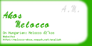 akos melocco business card